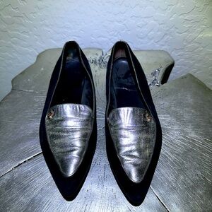 UC Ted Baker Oleshky Black/Silver Leather Flats